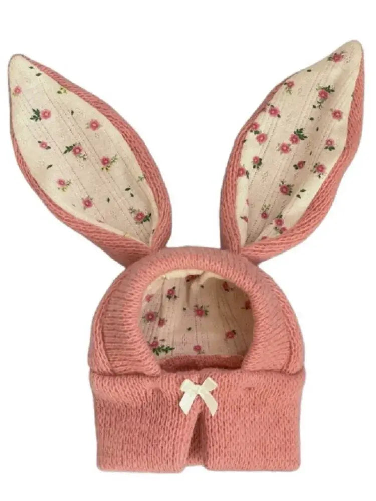 Pet Hat Autumn Winter Warm Knitted Hat With Cute Rabbit Ears