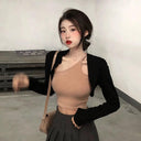 Autumn V-Neck Knitted Cardigan Chic Style for Young Women