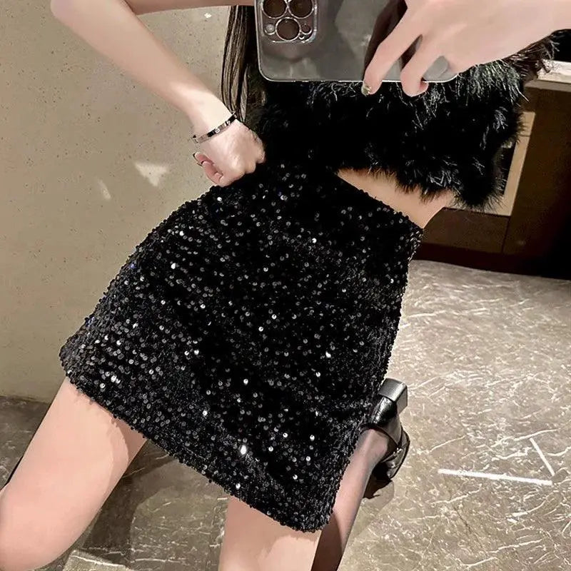 European Glam Sequin Skirt Elegance Meets Glamour Fashion