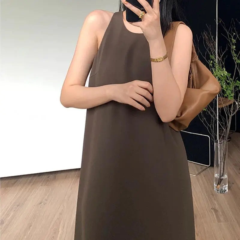 Pure Color Off Shoulder Dress Versatile Summer Chic Style