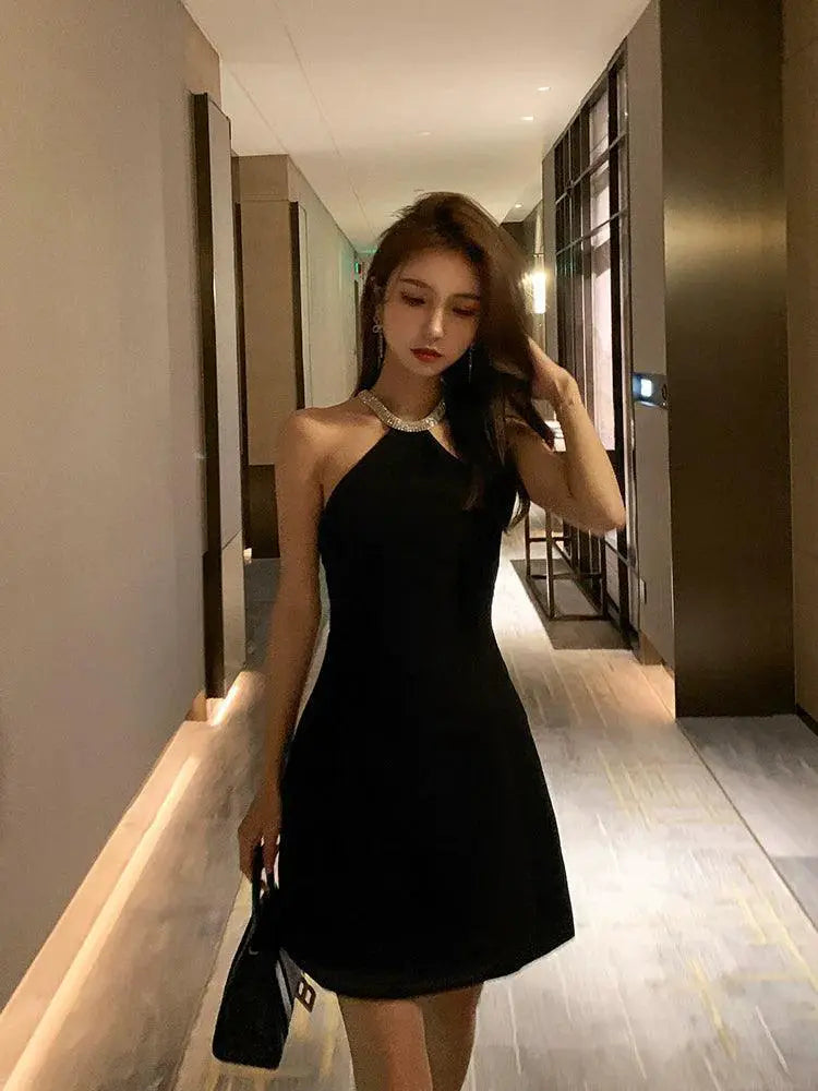 Go Getter Black Tuxedo Dress Sling Bold Summer Glamour