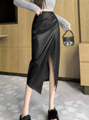 High Waist PU Leather Statement Skirt Fashion-forward Elegance