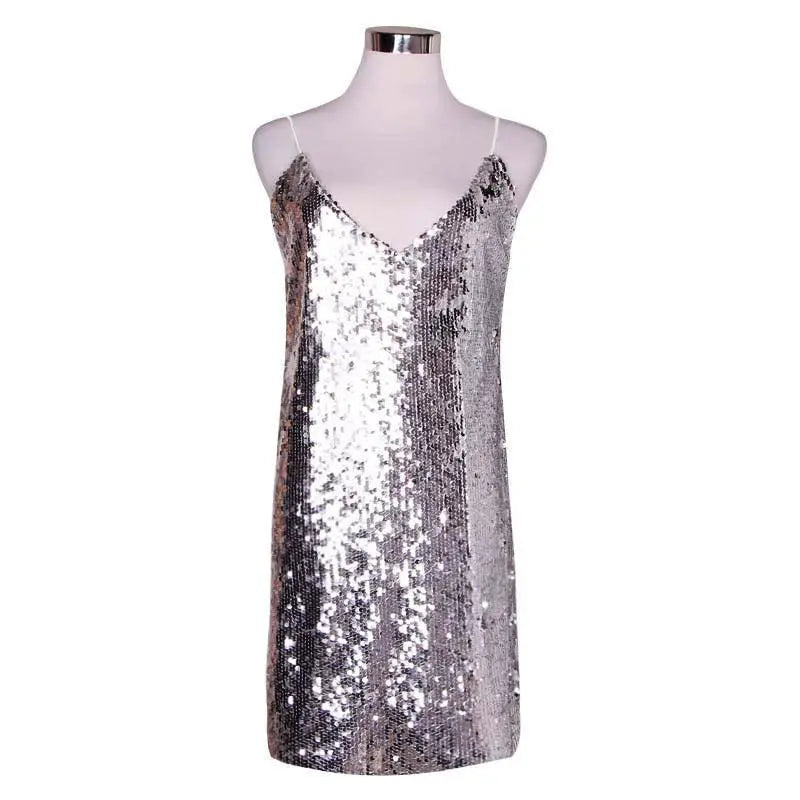 Glittering Backless Dress for Elegant Women's Fashion