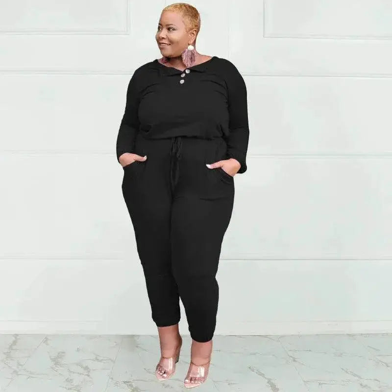 Fall Fashionista Plus Size Romper Jumpsuit Versatile Stylish