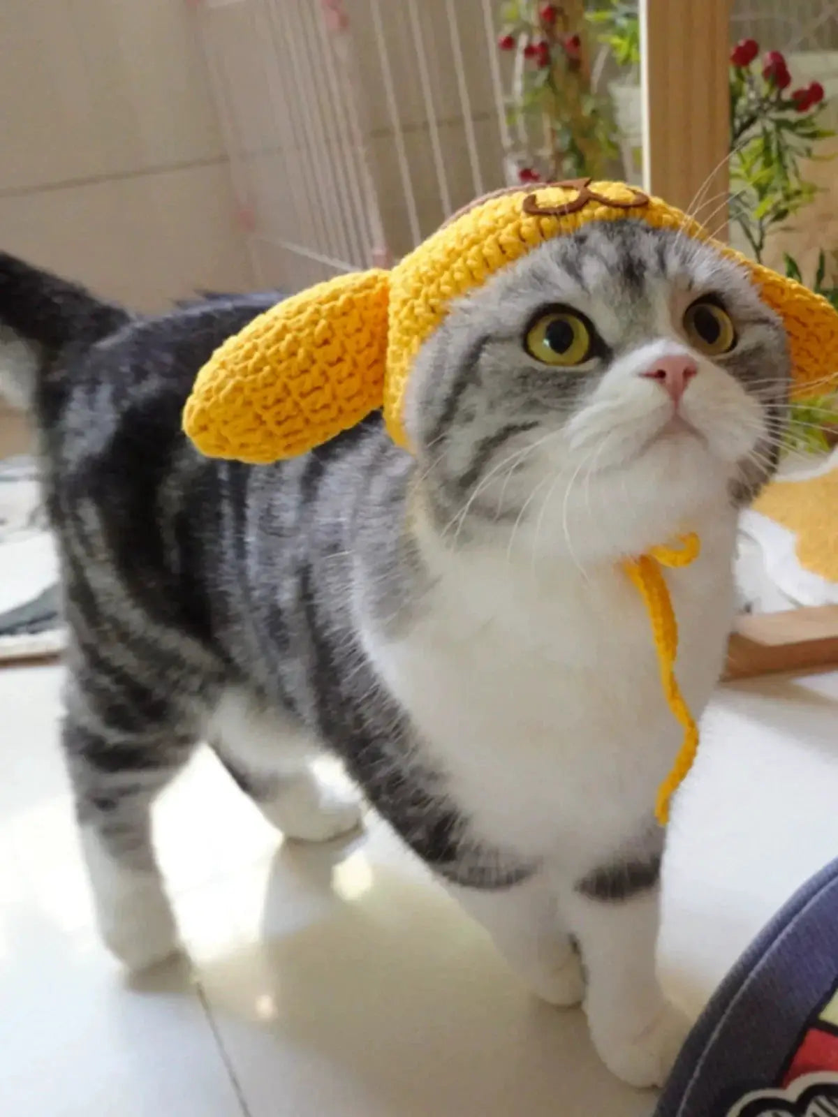 Sanliou Pom Pom Purin Disguise Cap Handmade Cat Headdress