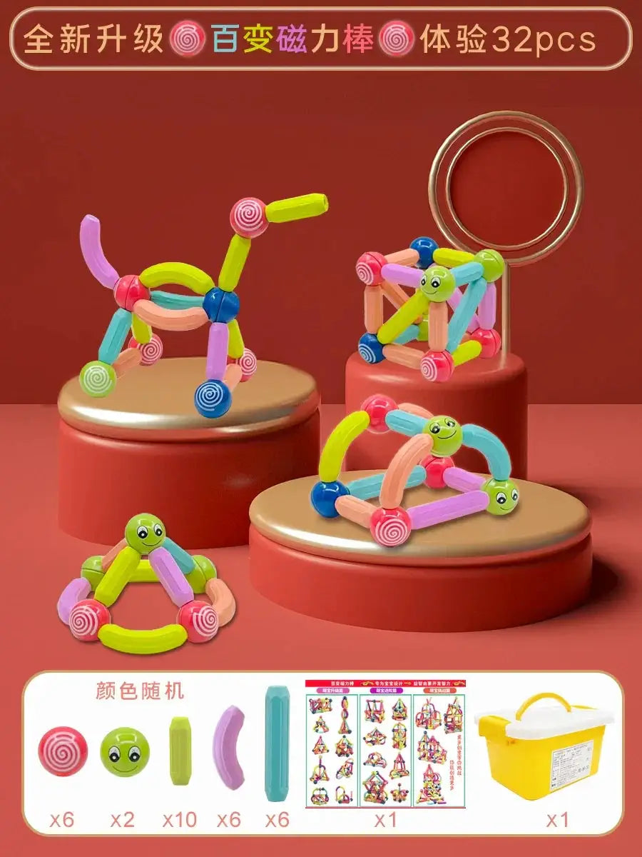 Changeable Magnetic Rods 3D Educational Toys for Kids
