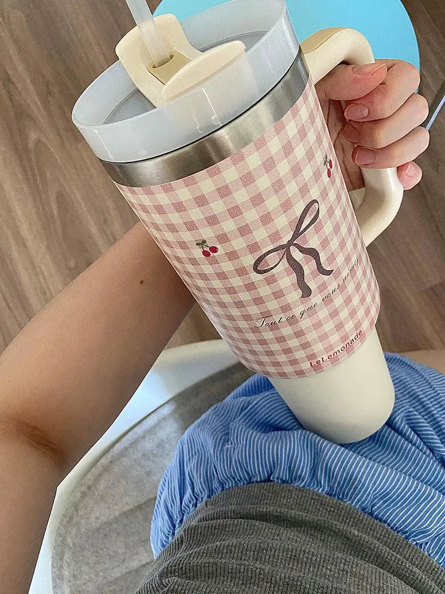 304 Stainless Steel Insulated Ice Cup With Straw Handle