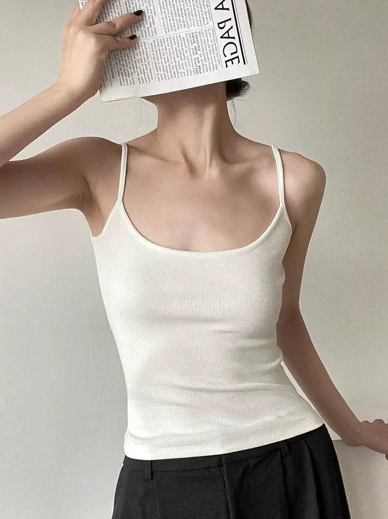 American Chic Spaghetti Strap Top For Summer Style