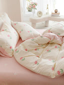 Young Adult Heart Little Flower Cotton Bed Sheets Set