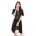 Vintage Denim Dress Retro Waist Slimming Style Icon