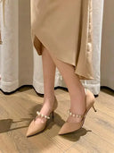 Song Qian Two Strap High Heel Shoes Fashion Forward Footwear