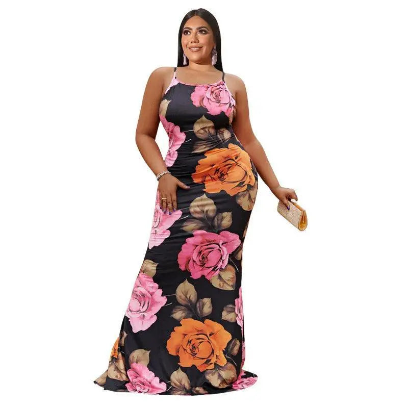 5XL African Print Dress for Plus Size Summer Fashion
