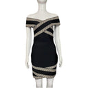 Elegant Black Jacquard Dress Retro French Style Statement