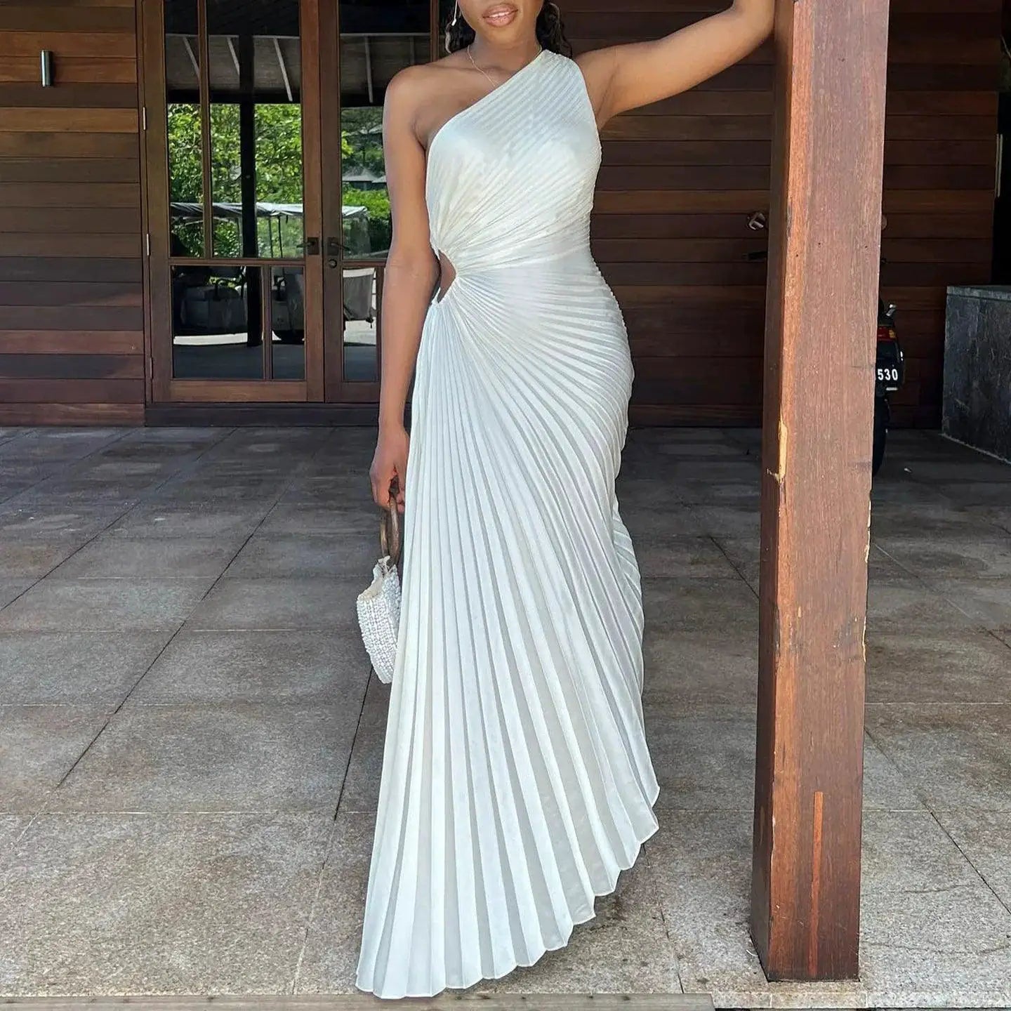 Glossy One Shoulder African Dress Stylish Summer Chic