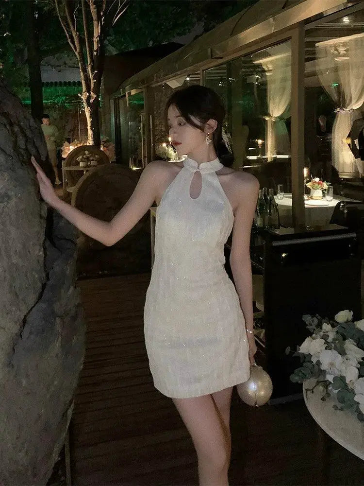 Elegant Sleeveless Cheongsam Dress For Cocktail Parties