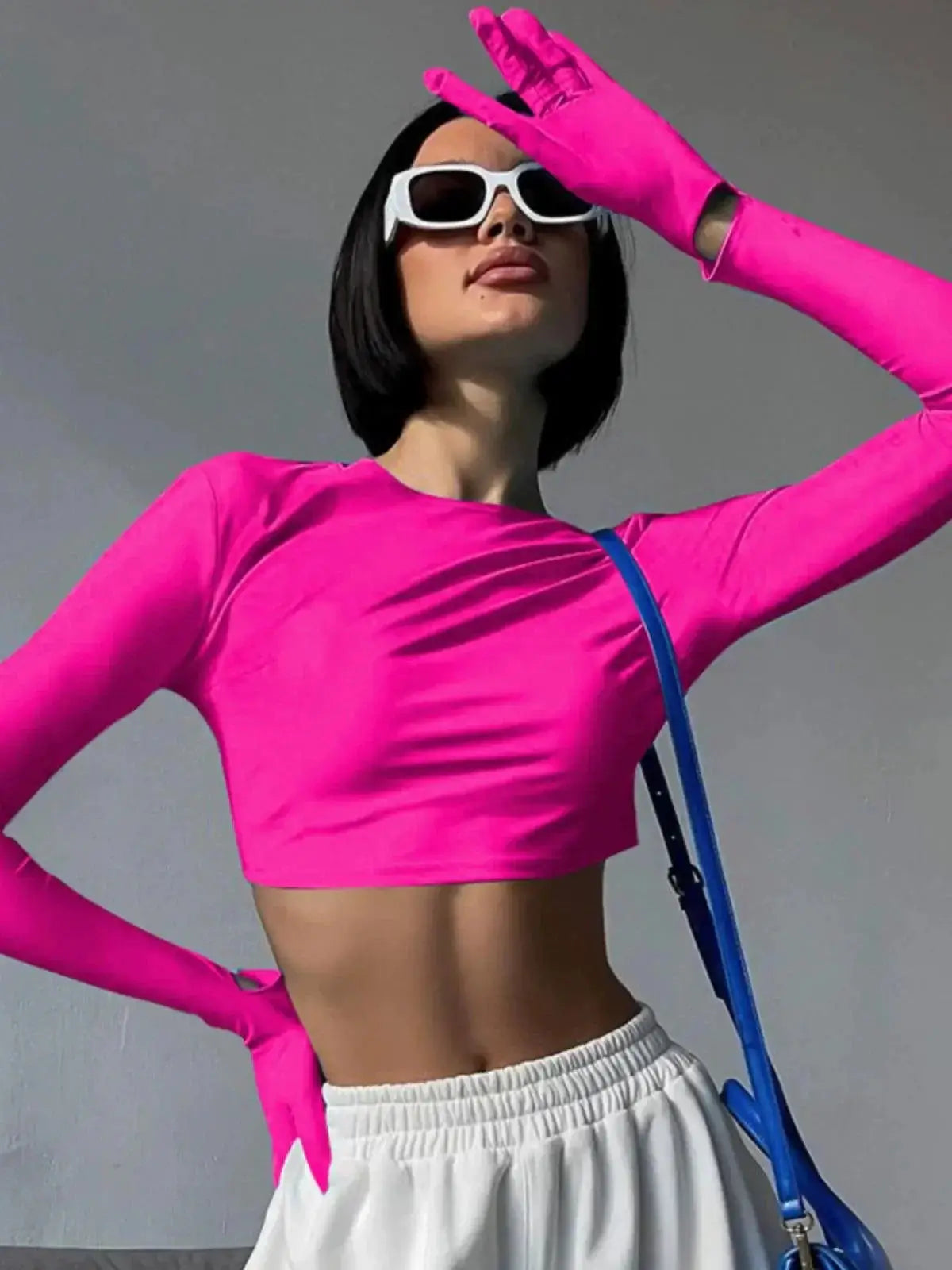 Bright Color Slim Fit Street Style T Shirt For Women Top