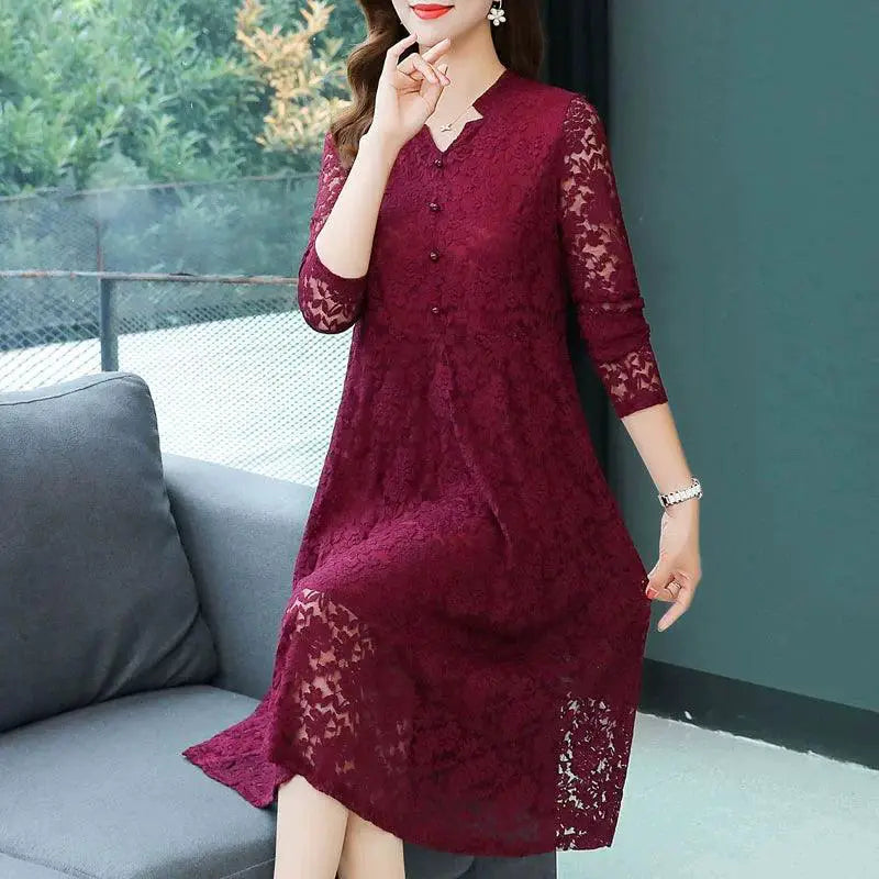 Graceful Lace Dress For Moms 40s Elegant Wedding Attire
