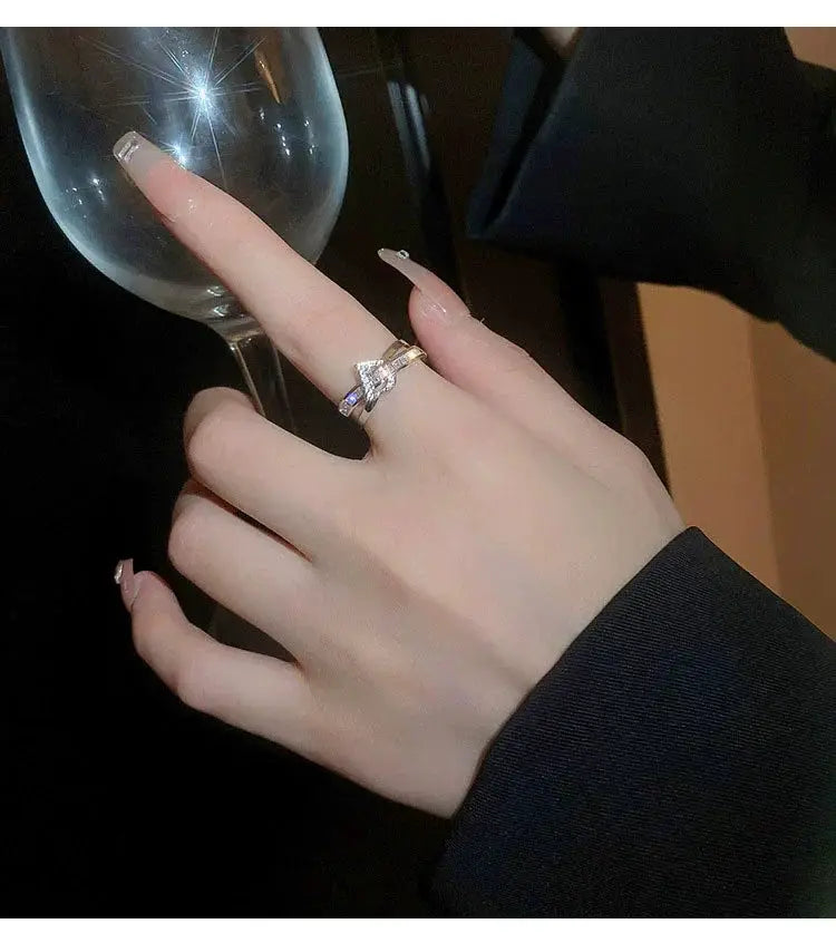 D-Open Zircon Ring for Women, Adjustable — product view 12