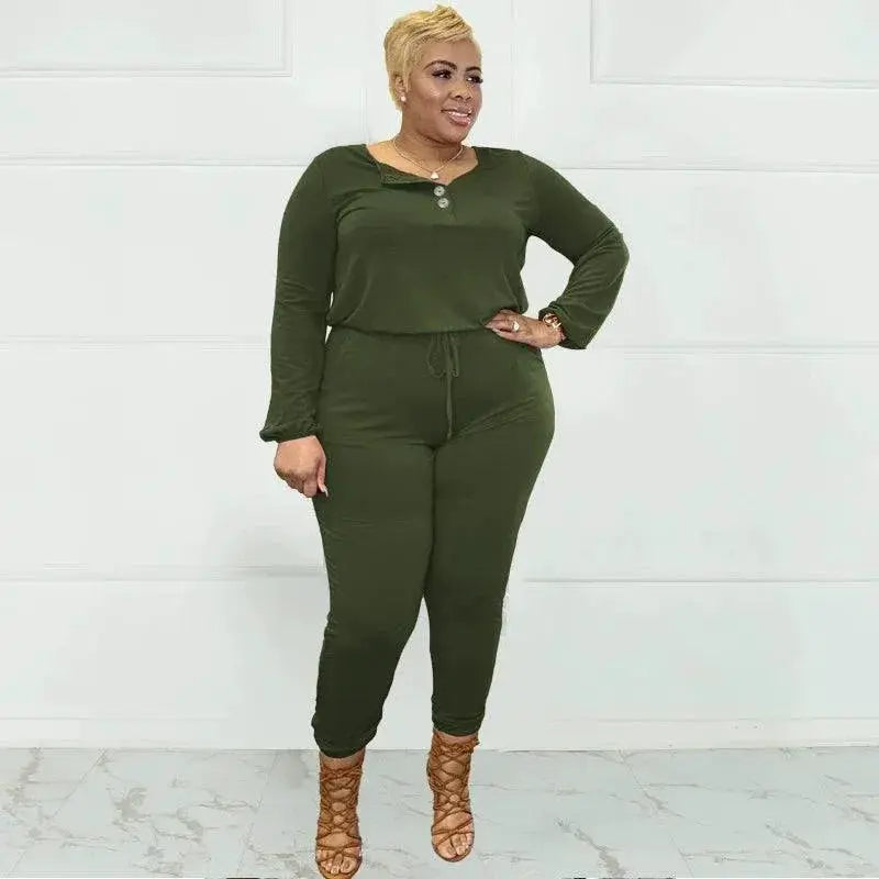 Fall Fashionista Plus Size Romper Jumpsuit Versatile Stylish