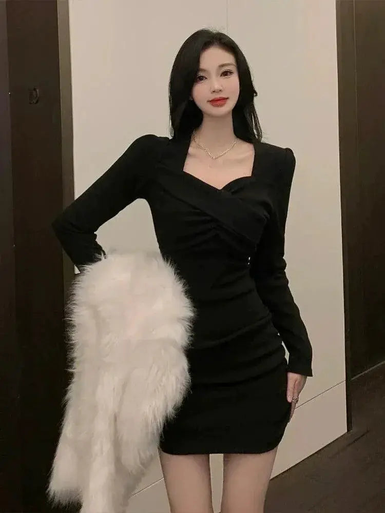 Fall Winter Plus Size Ruched Dress Stylish And Comfortable