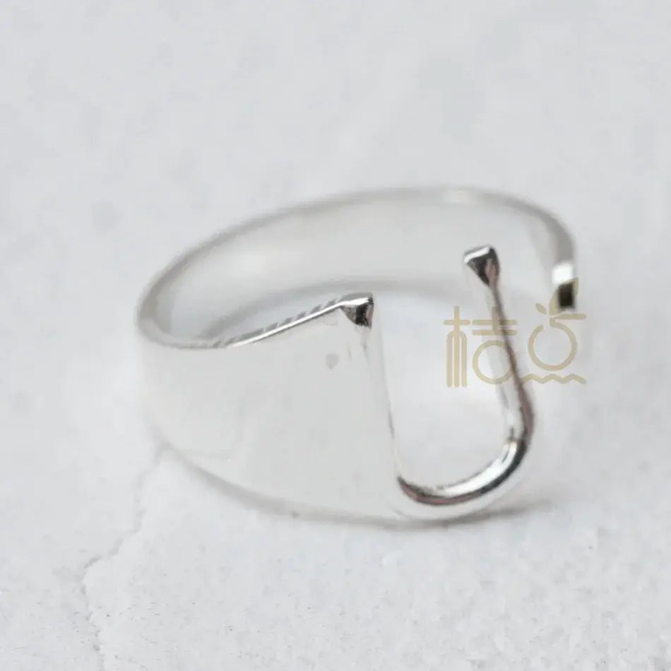 DIY Personalized Silver Letter Ring For Ornament Accessories