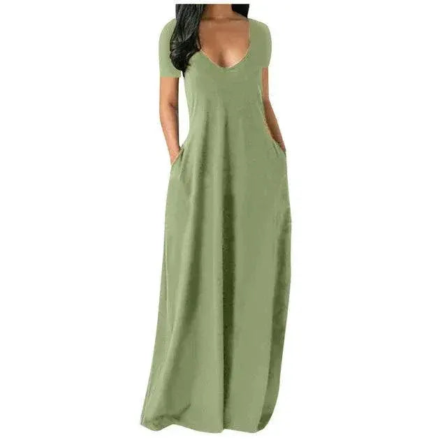 Deep V Sundress Stylish Summer Party Attire Elegant Design