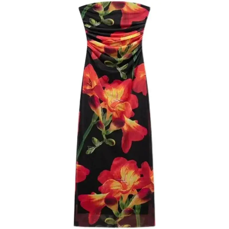 Elegant Floral Sleeveless Dress For Chic Summer Fashion