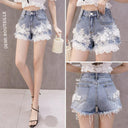 European Floral Embroidered Denim Shorts Chic High-Waist Summer