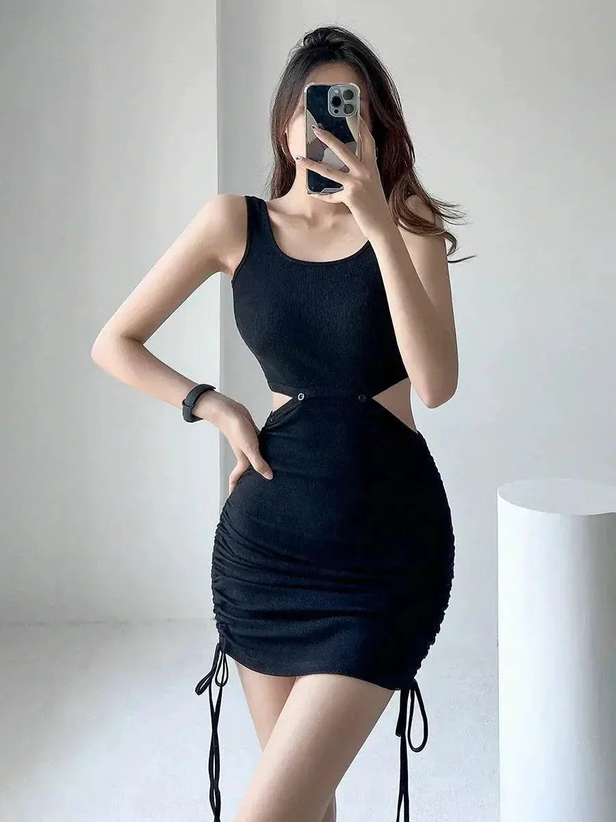 Summer Chic Pleated A Line Dress Slimming Silhouette
