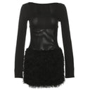 Sylcue Long Sleeve Dress Sophisticated Slim Fit Apparel