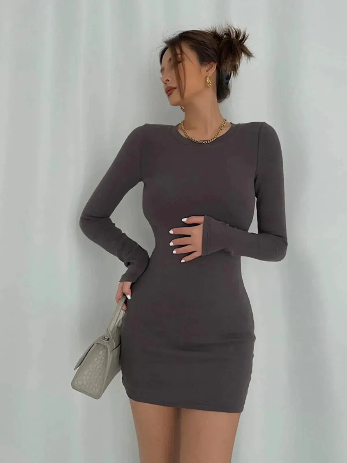 Cozy Brushed Hip Skirt Winter Slim Fit For Cold Weather