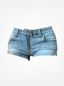 Vintage Denim Zipper Super Short Shorts for Summer Style