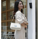 Glam Rhinestone Leather Crossbody Bag Elegant Underarm Carry