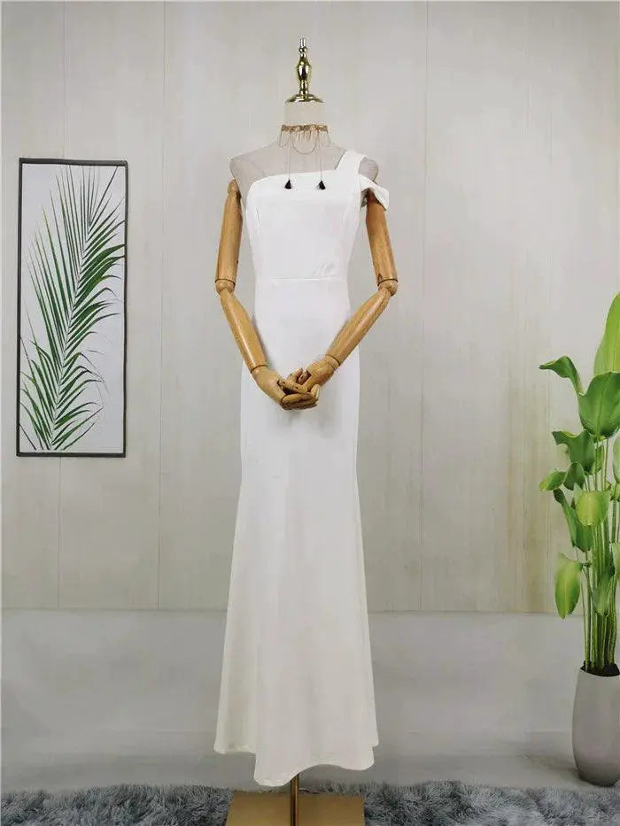 Gentle Banquet Off Shoulder Gown Elegant Party Dress