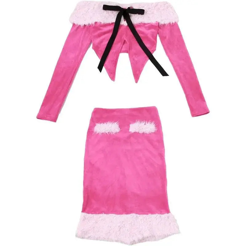 Autumn Elegance Fur Collar Set For Trendy Ages 18 To 25