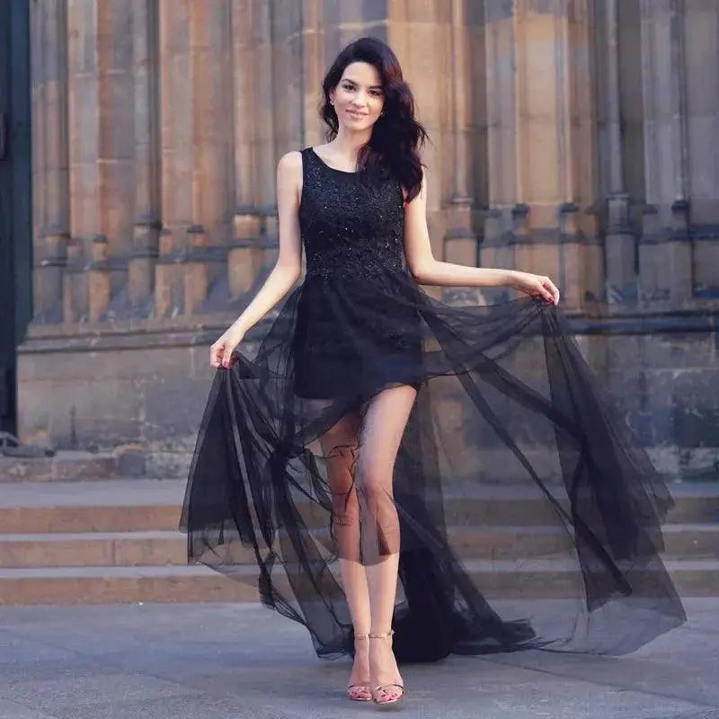 Sophisticated Black Party Gown Elegant Evening Dress