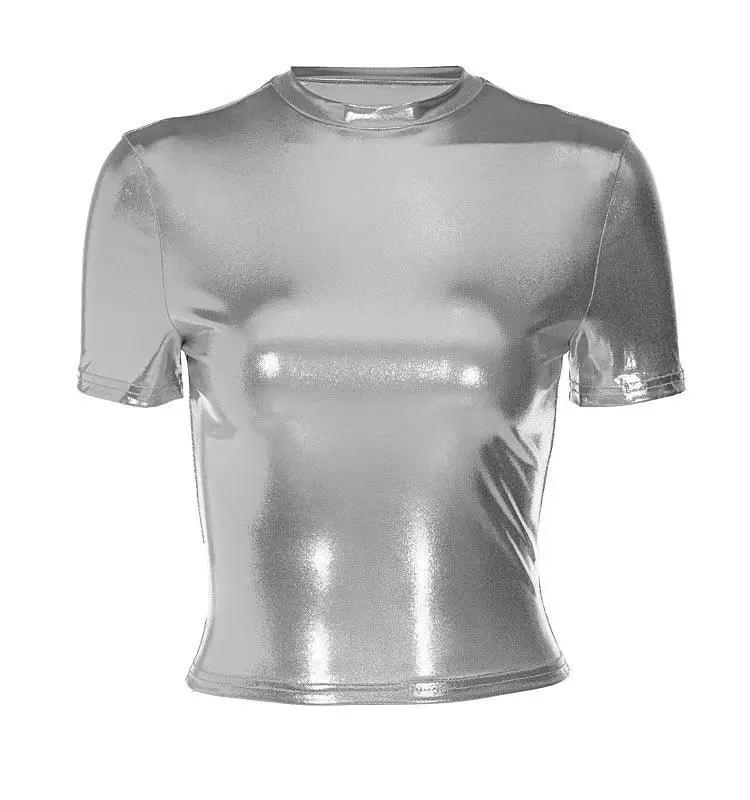 Silver Street Style Crew Neck T Shirt Summer Chic Fashion