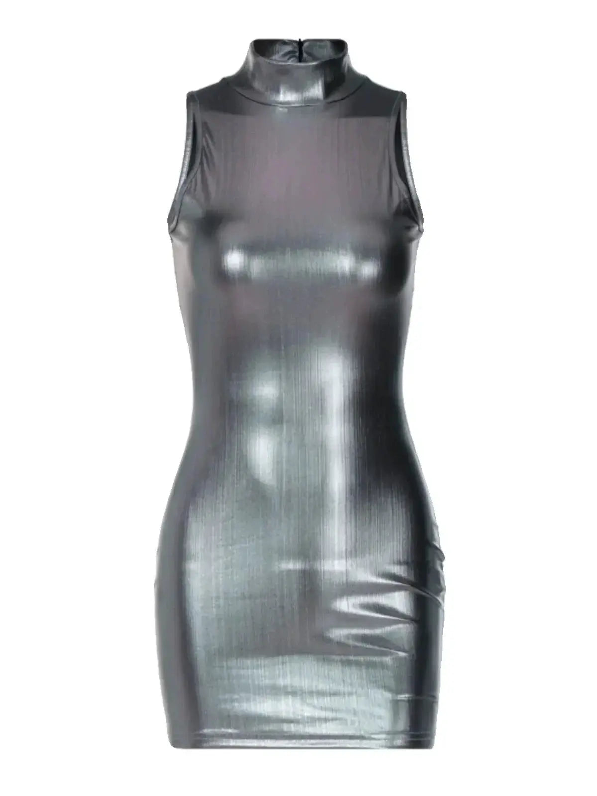 Silver Sheath Dress Chic Elegant Street Style Fashion