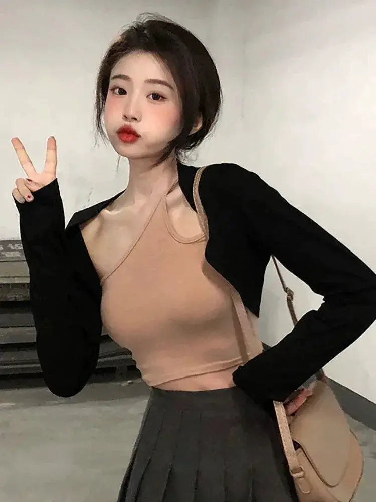 Autumn V-Neck Knitted Cardigan Chic Style For Young Women