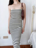 OurLume Slimming Stripe Dress Brunch