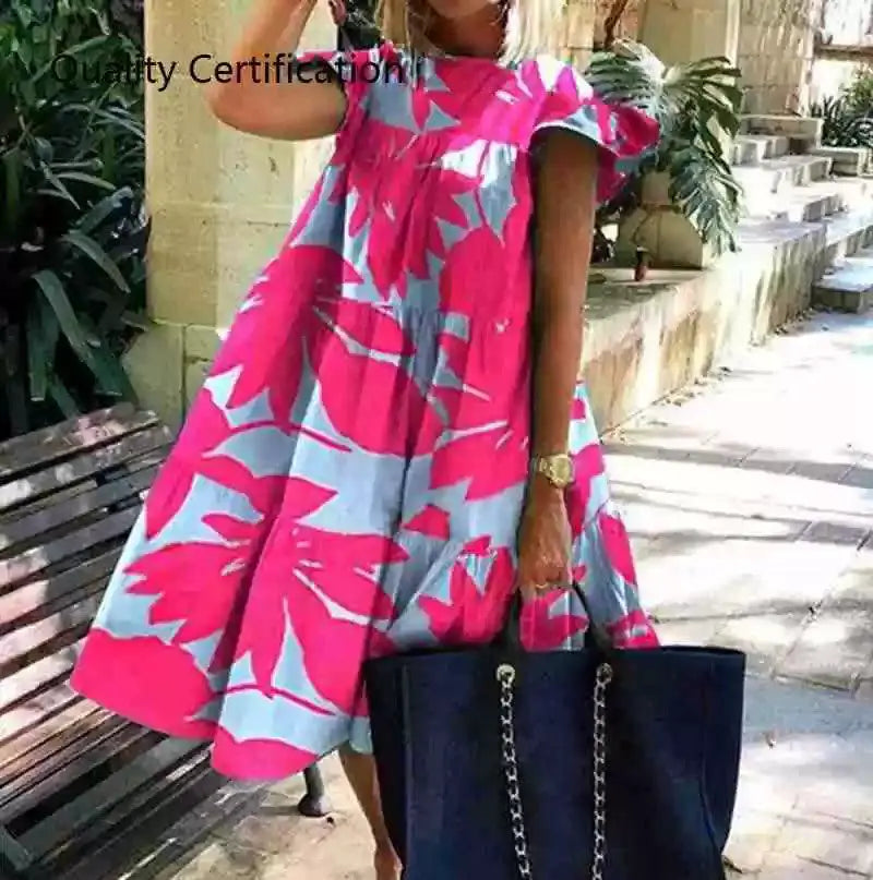 Floral Print Party Dress Elegant Summer Fashion Look