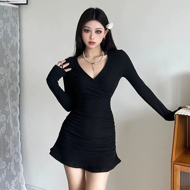 Gagaopt V Neck Dress For Sophisticated Autumn Fashion