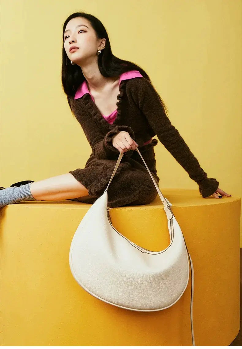 Amazing Song Large Soft Cowhide Hobo Bag for Stylish Use