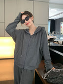 Ayi Brushed Coat & Trousers Sports Hoodie for Autumn Wear