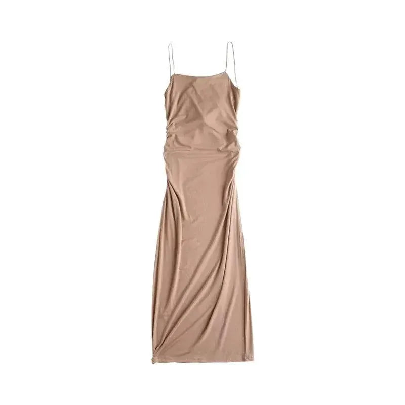 Elegant Spaghetti Strap Maxi Dress For Summer Glamour