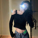 Strapless Black Blouse: Elegant High Waist Top for Women