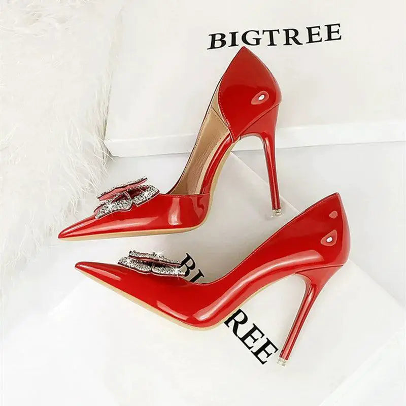 Butterfly Banquet Rhinestone Shoes Autumn 2023 Style