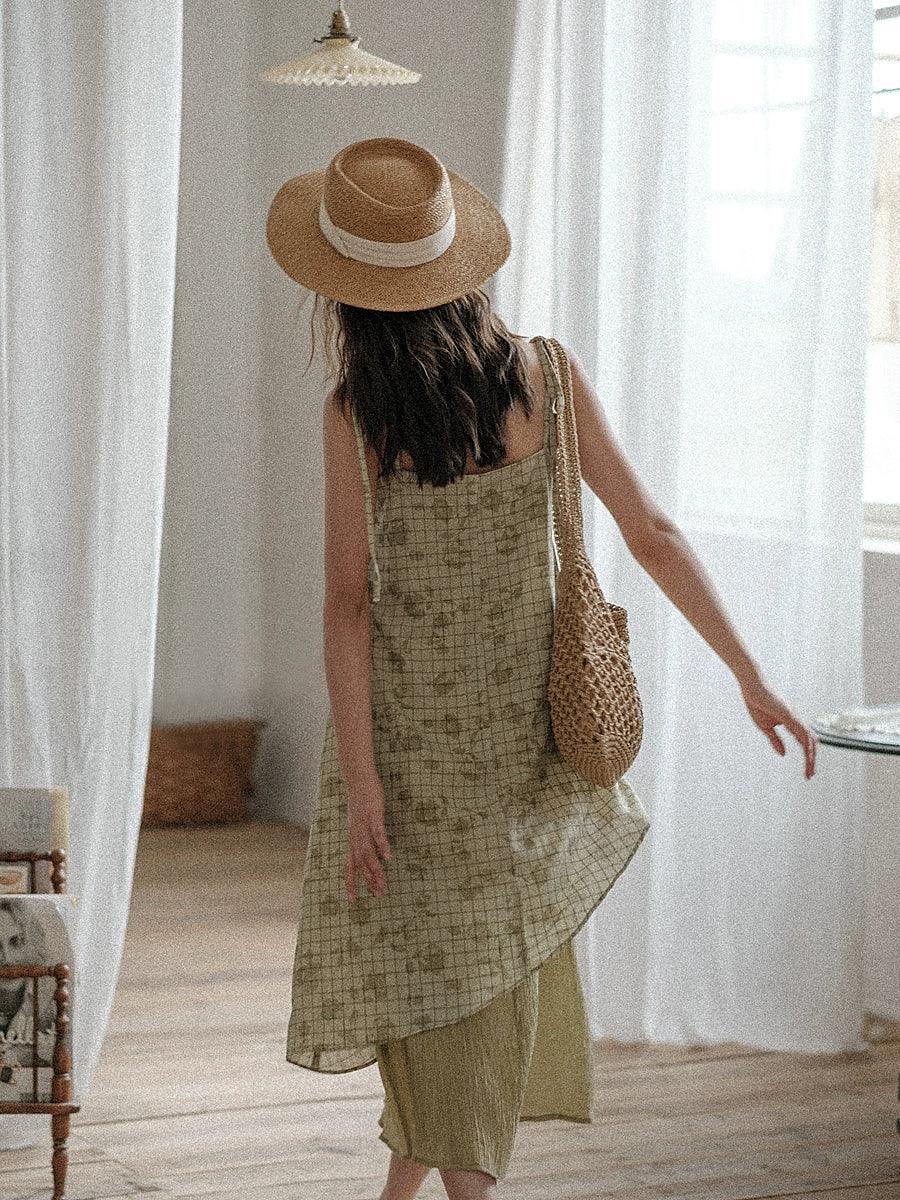 Retro Double Layer Dress Vintage Style Modern Chic