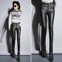 Warm Velvet Leather Pants for Women