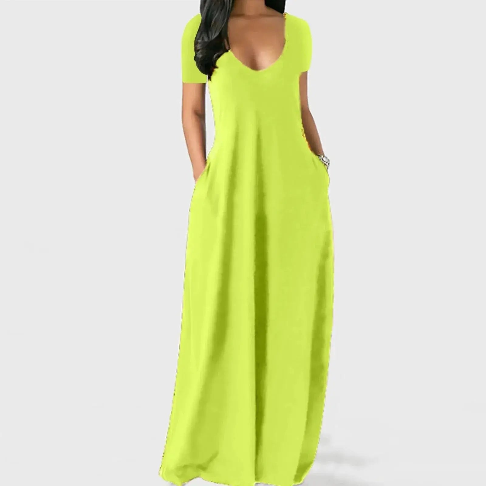Deep V Sundress Stylish Summer Party Attire Elegant Design